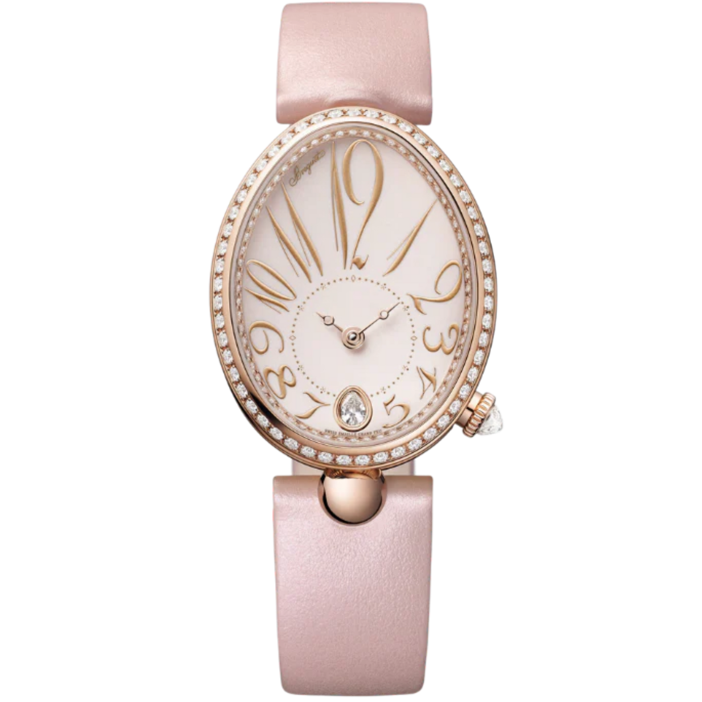 REINE DE NAPLES 8918 36 MM ROSE GOLD WITH LIGHT PINK "GRAND FEU" ENAMEL DIAL