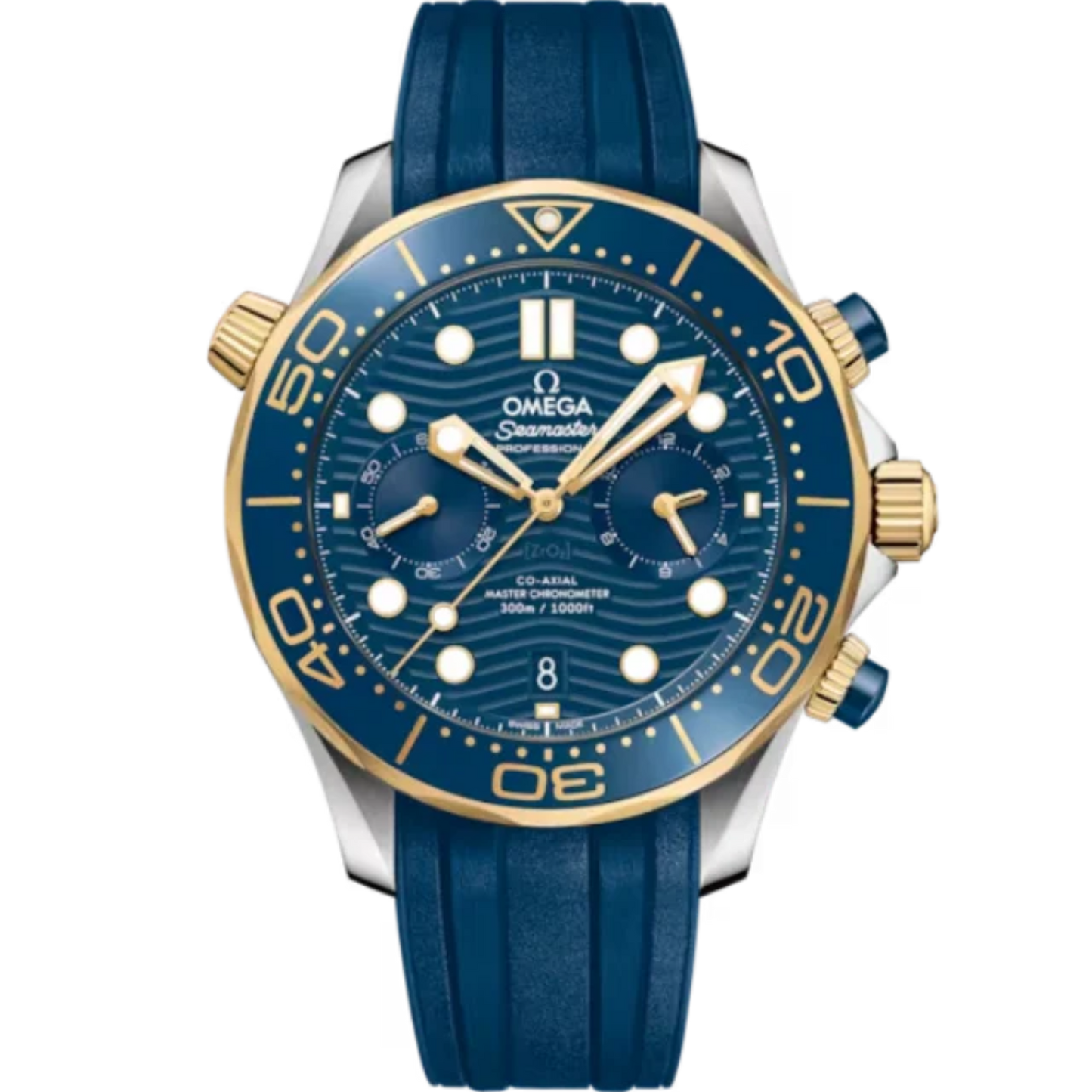 SEAMASTER DIVER 300M 44 MM STAINLESS STEEL - YELLOW GOLD WITH BLUE DIAL