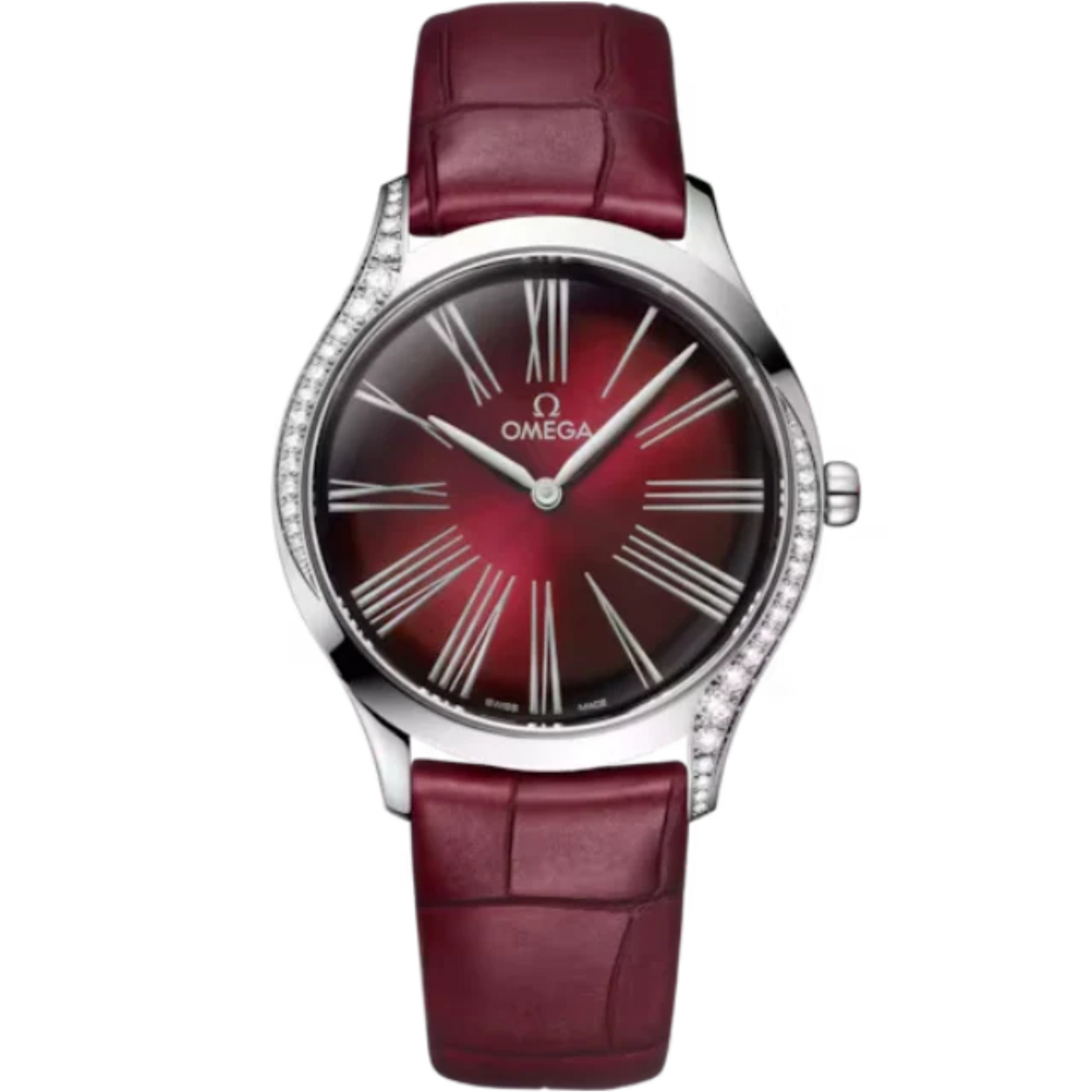 DE VILLE TRÉSOR 36 MM STAINLESS STEEL WITH RED DIAL