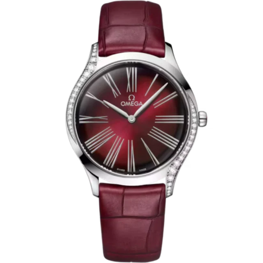 DE VILLE TRÉSOR 36 MM STAINLESS STEEL WITH RED DIAL