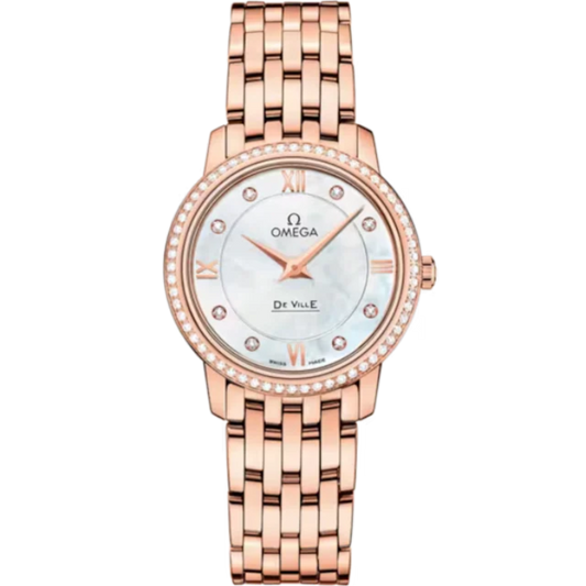 DE VILLE PRESTIGE 27 MM RED GOLD WITH MOTHER OF PEARL DIAL