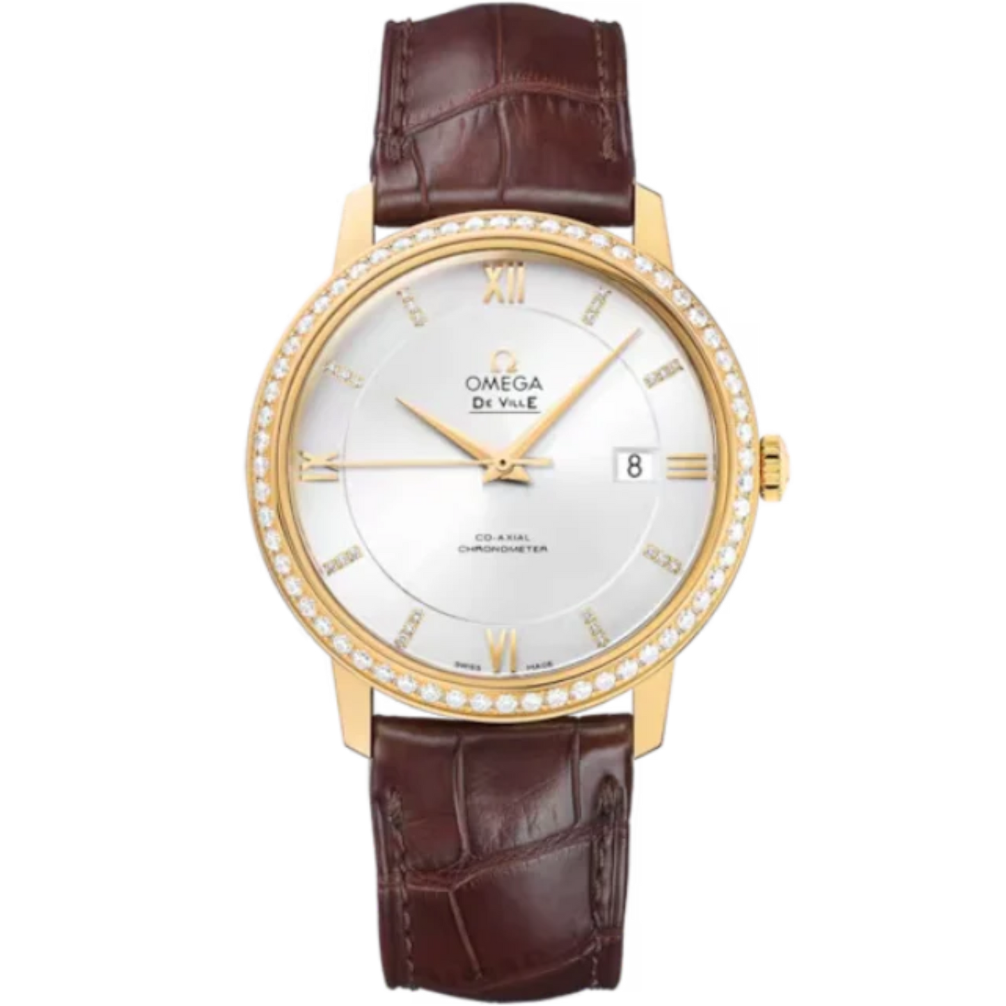 DE VILLE PRESTIGE 39 MM YELLOW GOLD WITH SILVER DIAL