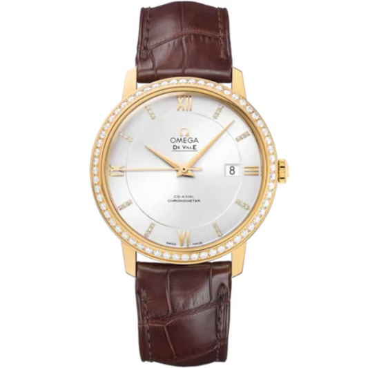 DE VILLE PRESTIGE 39 MM YELLOW GOLD WITH SILVER DIAL