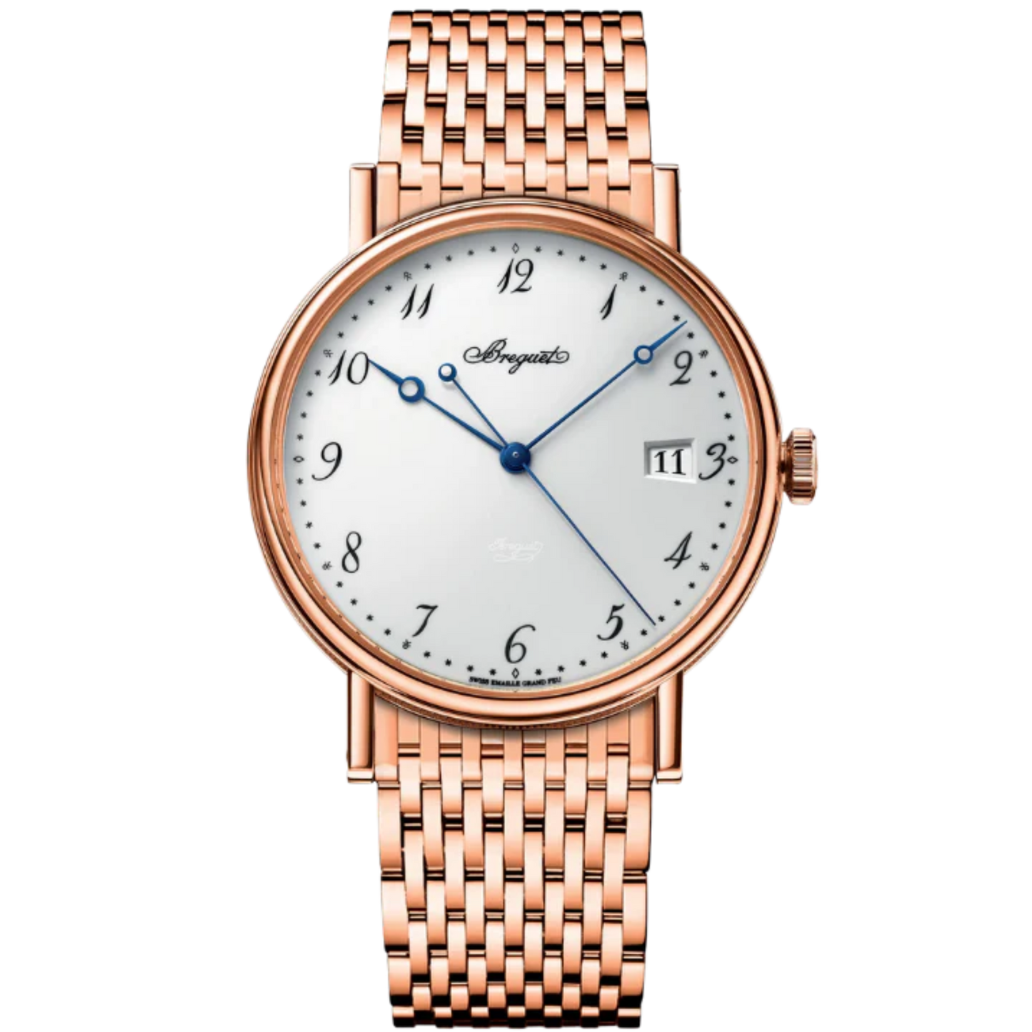 CLASSIQUE 5177 38 MM ROSE GOLD WITH WHITE 'GRAND FEU" ENAMEL DIAL