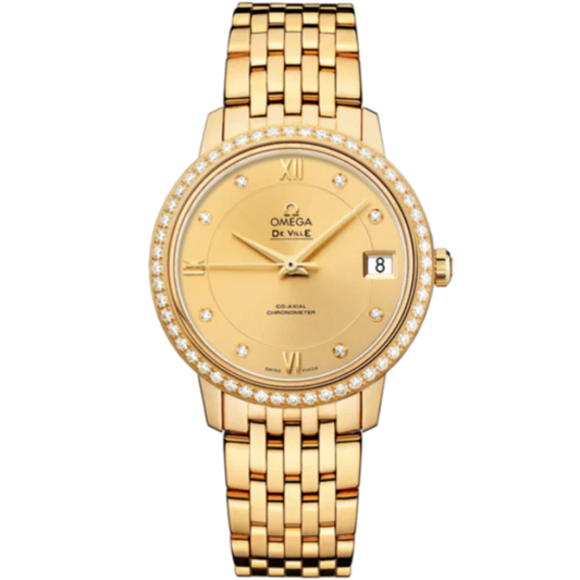 DE VILLE PRESTIGE 33 MM YELLOW GOLD WITH YELLOW DIAL