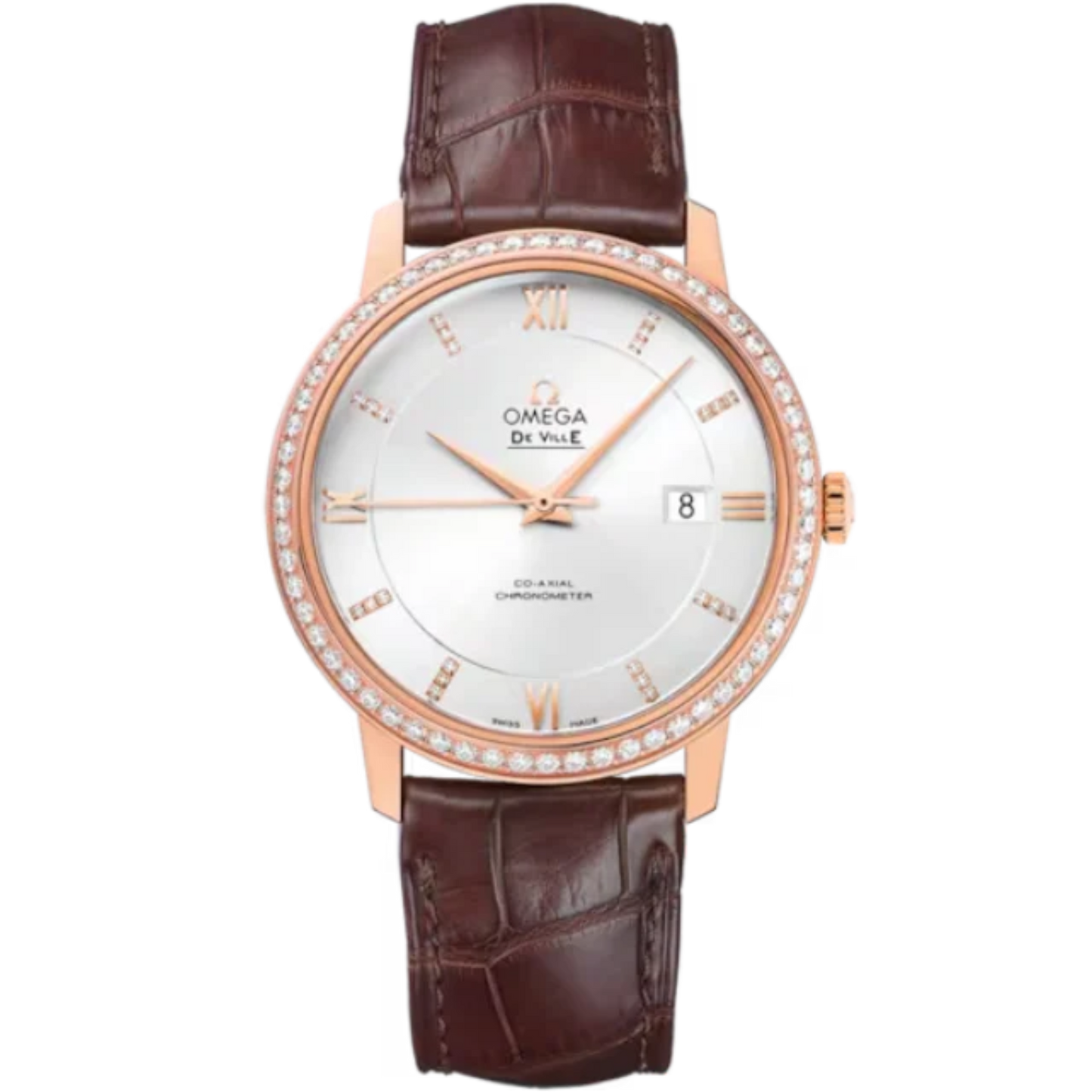DE VILLE PRESTIGE 39 MM RED GOLD WITH SILVER DIAL