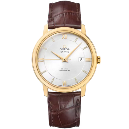 DE VILLE PRESTIGE 39 MM YELLOW GOLD WITH SILVER DIAL