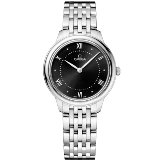 DE VILLE PRESTIGE 30 MM STAINLESS STEEL WITH BLACK DIAL