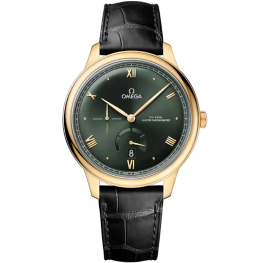 DE VILLE PRESTIGE 41 MM YELLOW GOLD WITH GREEN DIAL