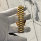 Rolex Day-Date Ref. 228238 40mm Yellow Gold with Silver Stick Dial Fluted Bezel