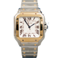 Cartier W2SA0016 Med Size Two Tone White Dial Santos