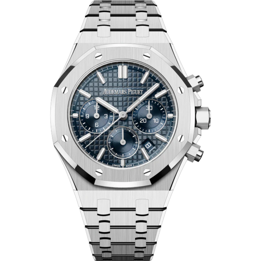 Royal Oak Selfwinding Chronograph 38MM Stainless Steel Bracelet Bleu Nuit Nuage 50 Dial With Grande Tapisserie Pattern Stainless Steel Case