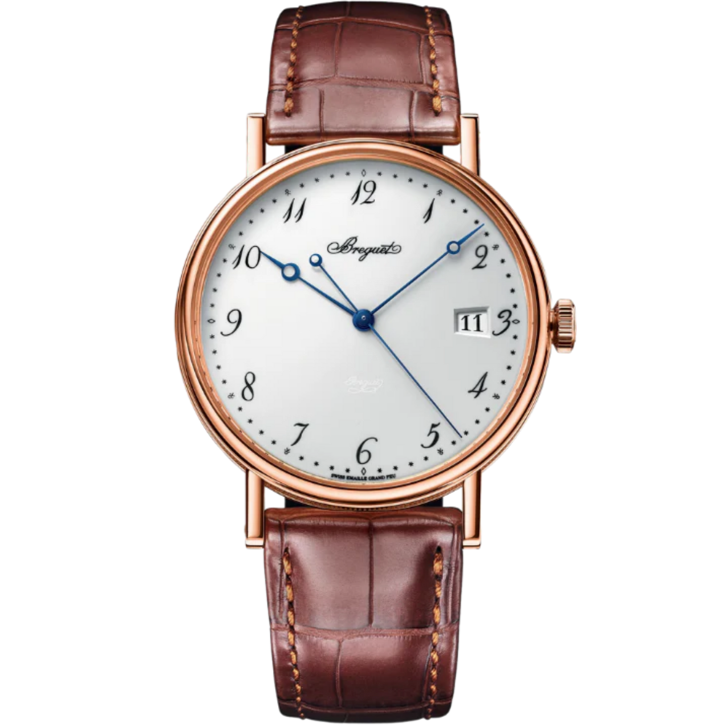 CLASSIQUE 5177 38 MM ROSE GOLD WITH WHITE "GRAND FEU" ENAMEL DIAL