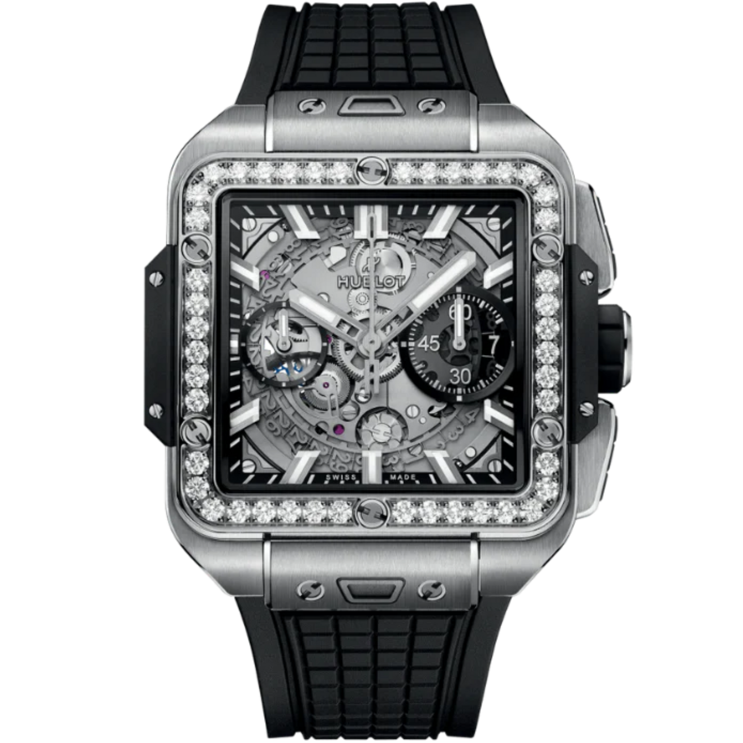 SQUARE BANG 42 MM UNICO TITANIUM DIAMONDS