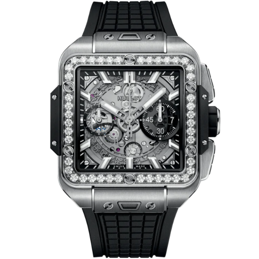 SQUARE BANG 42 MM UNICO TITANIUM DIAMONDS