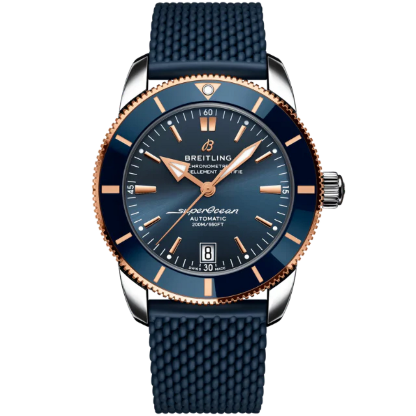 SUPEROCEAN HERITAGE B20 AUTOMATIC 42 MM STAINLESS STEEL & 18K ROSE GOLD WITH BLUE DIAL