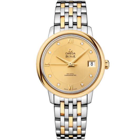 DE VILLE PRESTIGE 33 MM STAINLESS STEEL - YELLOW GOLD WITH YELLOW DIAL