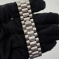Rolex Day Date Ref. 118366 Platinum Silver Dial with Baguette Bezel/Markers