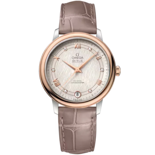 DE VILLE PRESTIGE 33 MM STAINLESS STEEL - RED GOLD WITH SILVER DIAL