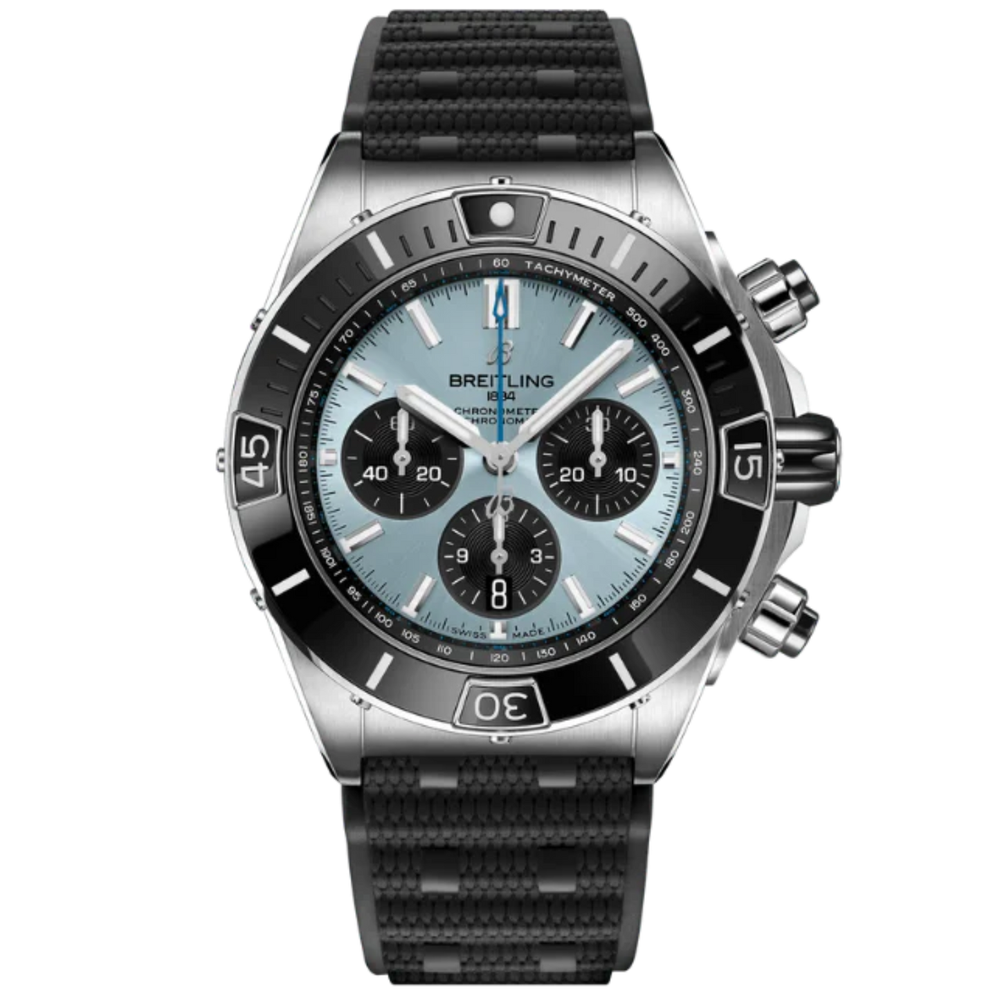 SUPER CHRONOMAT B01 44 MM STAINLESS STEEL & PLATINUM WITH ICE BLUE DIAL