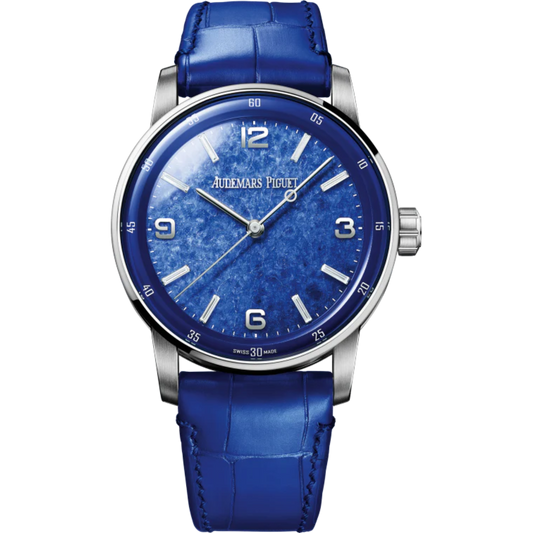 Code 11.59 by Audemars Piguet 41mm Blue Alligator Strap Sodalite Stone Dial 18-Carat White Gold Case