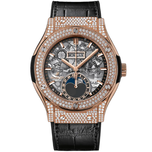 CLASSIC FUSION 42 MM AEROFUSION MOONPHASE KING GOLD PAVÉ
