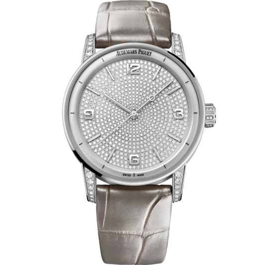 Code 11.59 by Audemars Piguet 41mm Pearly Grey Alligator Strap 18-Carat White Gold Dial 18-Carat White Gold Case