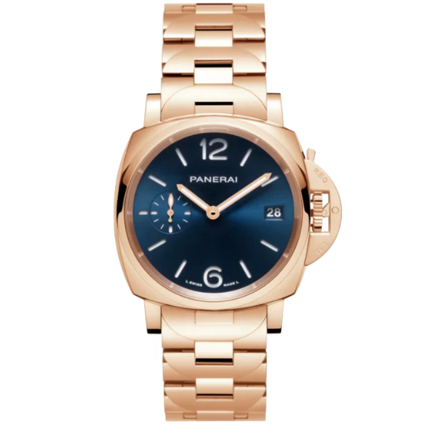 LUMINOR DUE TUTTOORO PAM01182 38 MM GOLDTECH™ WITH BLUE DIAL