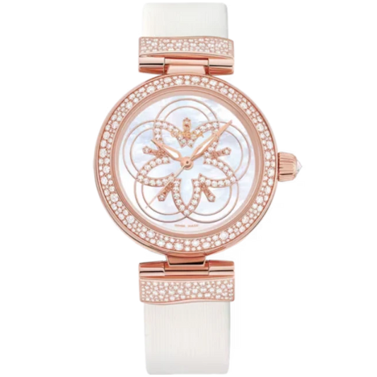 DE VILLE LADYMATIC 34 MM SEDNA™ GOLD WITH MOTHER OF PEARL DIAL