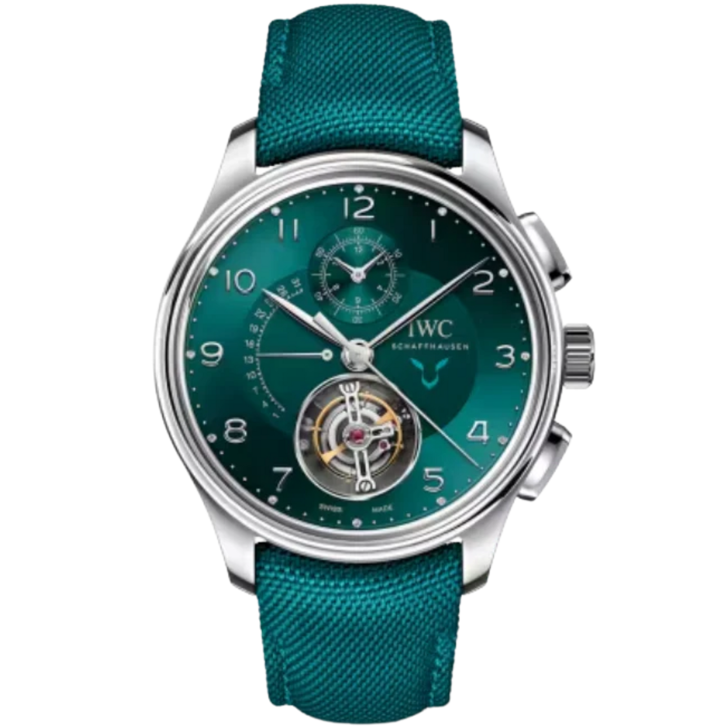 PORTUGIESER TOURBILLON RETROGRADE CHRONOGRAPH LEWIS HAMILTON 42 MM PLATINUM WITH GREEN DIAL