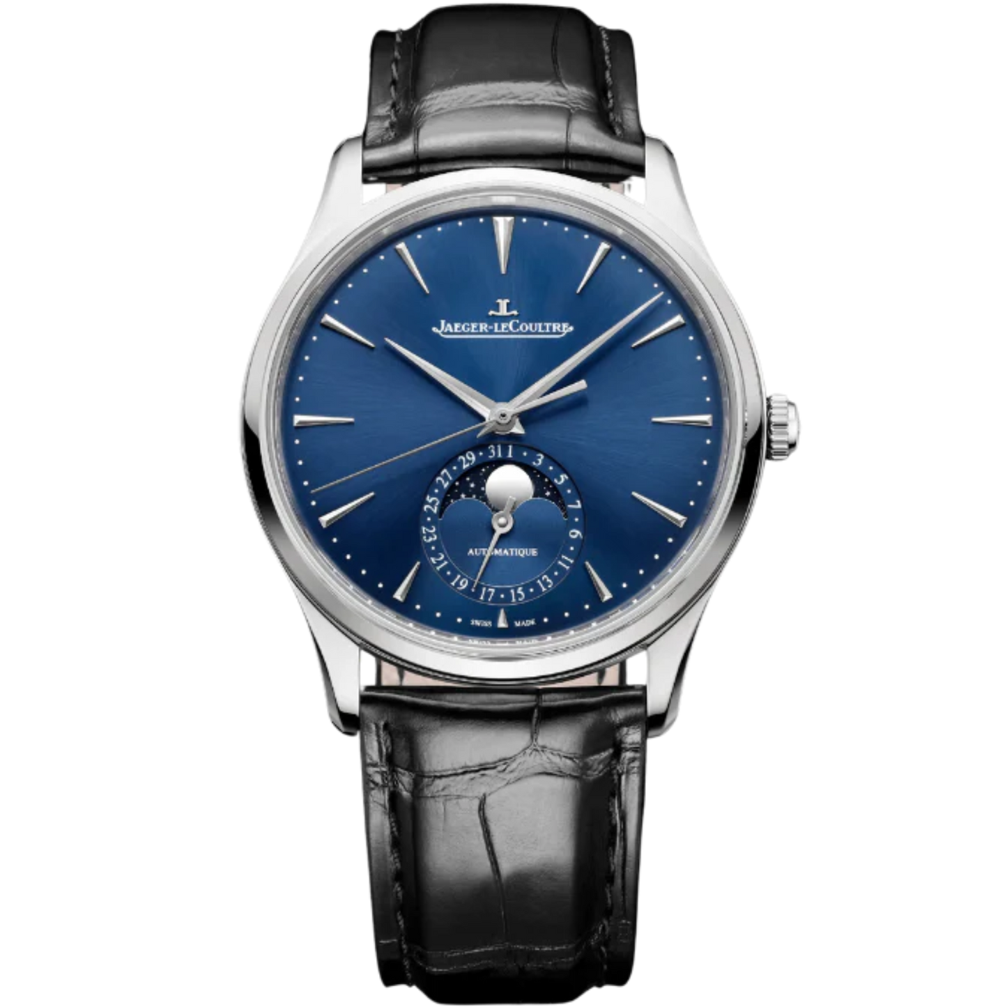 MASTER ULTRA THIN MOON 39 MM STAINLESS STEEL WITH BLUE SUNRAY BRUSH  DIAL