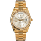 Rolex Day-Date Ref. 228238 40mm Yellow Gold with Silver Stick Dial Fluted Bezel
