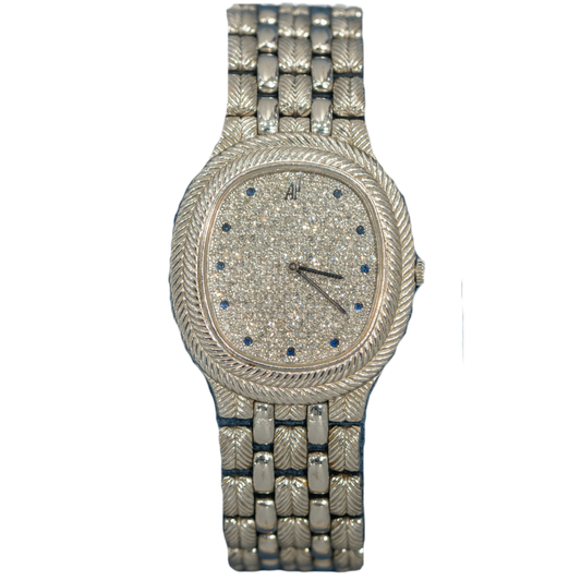 Audemars Piguet "FEATHER" Ref. 56455BC 18KT White Gold Diamond Pave Dial Quarts Sapphire Markers