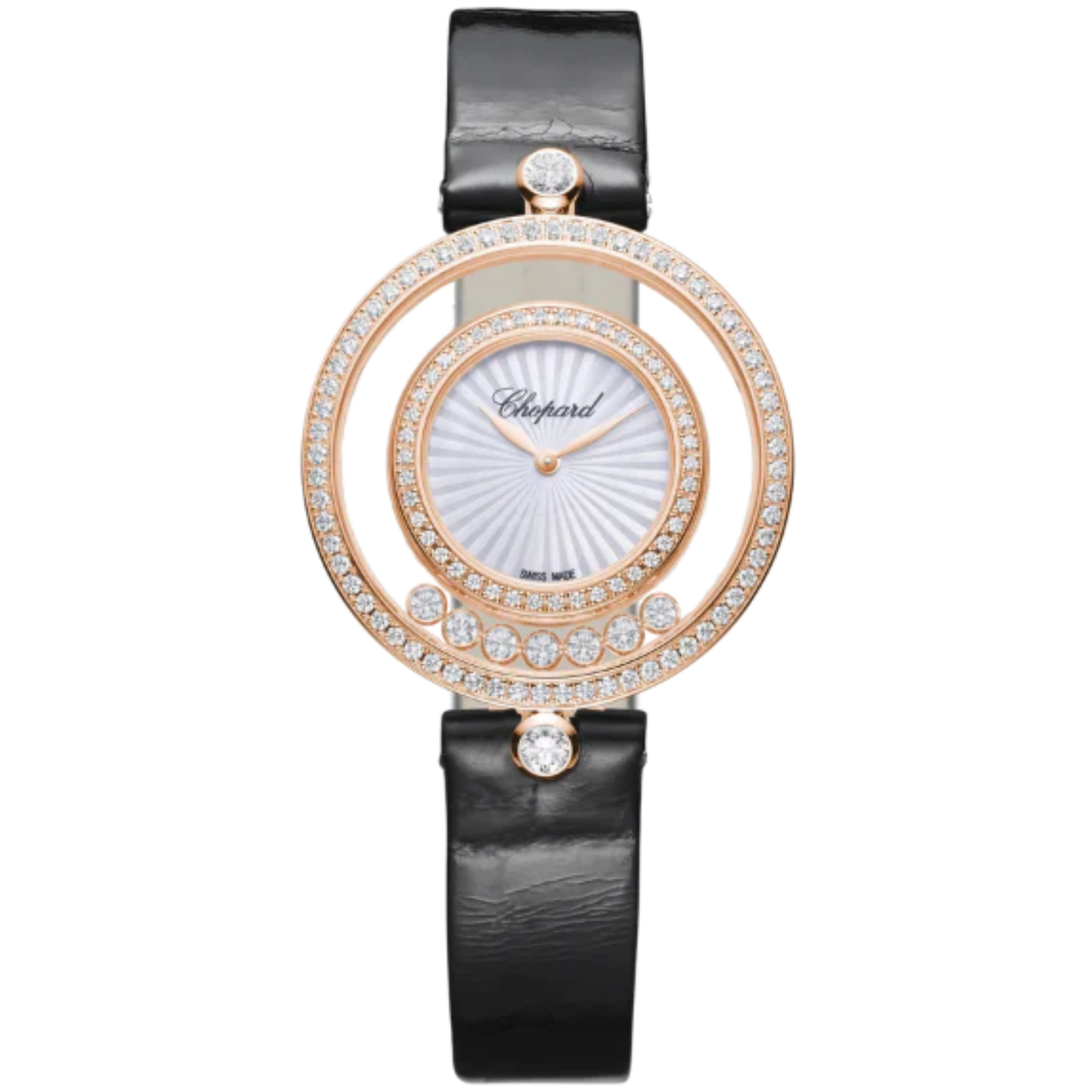 HAPPY DIAMONDS ICONS 32 MM ETHICAL ROSE GOLD WITH MOTHER OF PEARL DIAL