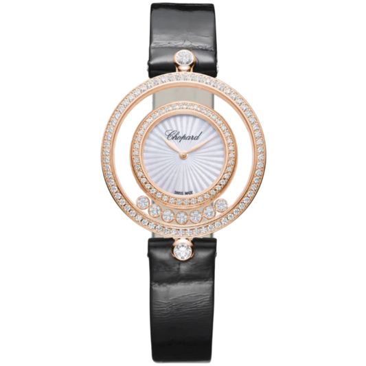 HAPPY DIAMONDS ICONS 32 MM ETHICAL ROSE GOLD WITH MOTHER OF PEARL DIAL