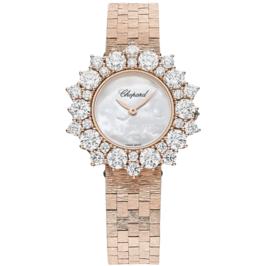 L'HEURE DU DIAMANT ROUND 30 MM ETHICAL ROSE GOLD WITH MOTHER OF PEARL DIAL