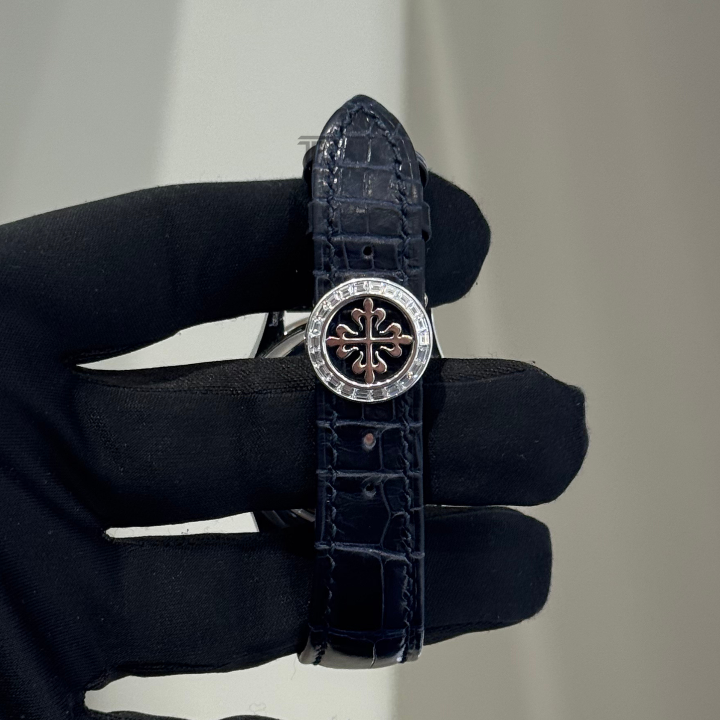 Patek Philippe Complications Ref. 5961P 40.5mm Platinum Blue Dial Annual Calendar with Baguette Bezel/Indices