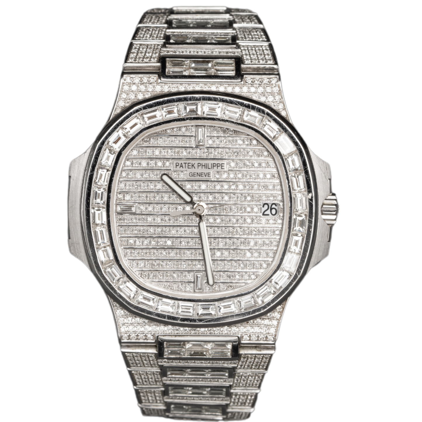 Patek Philippe Nautilus Ref. 5711 White Gold BUSSDOWN All White Baguettes/Stones