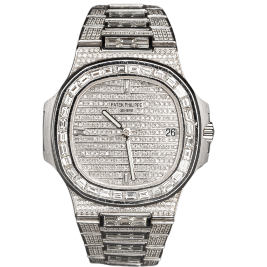 Patek Philippe Nautilus Ref. 5711 White Gold BUSSDOWN All White Baguettes/Stones