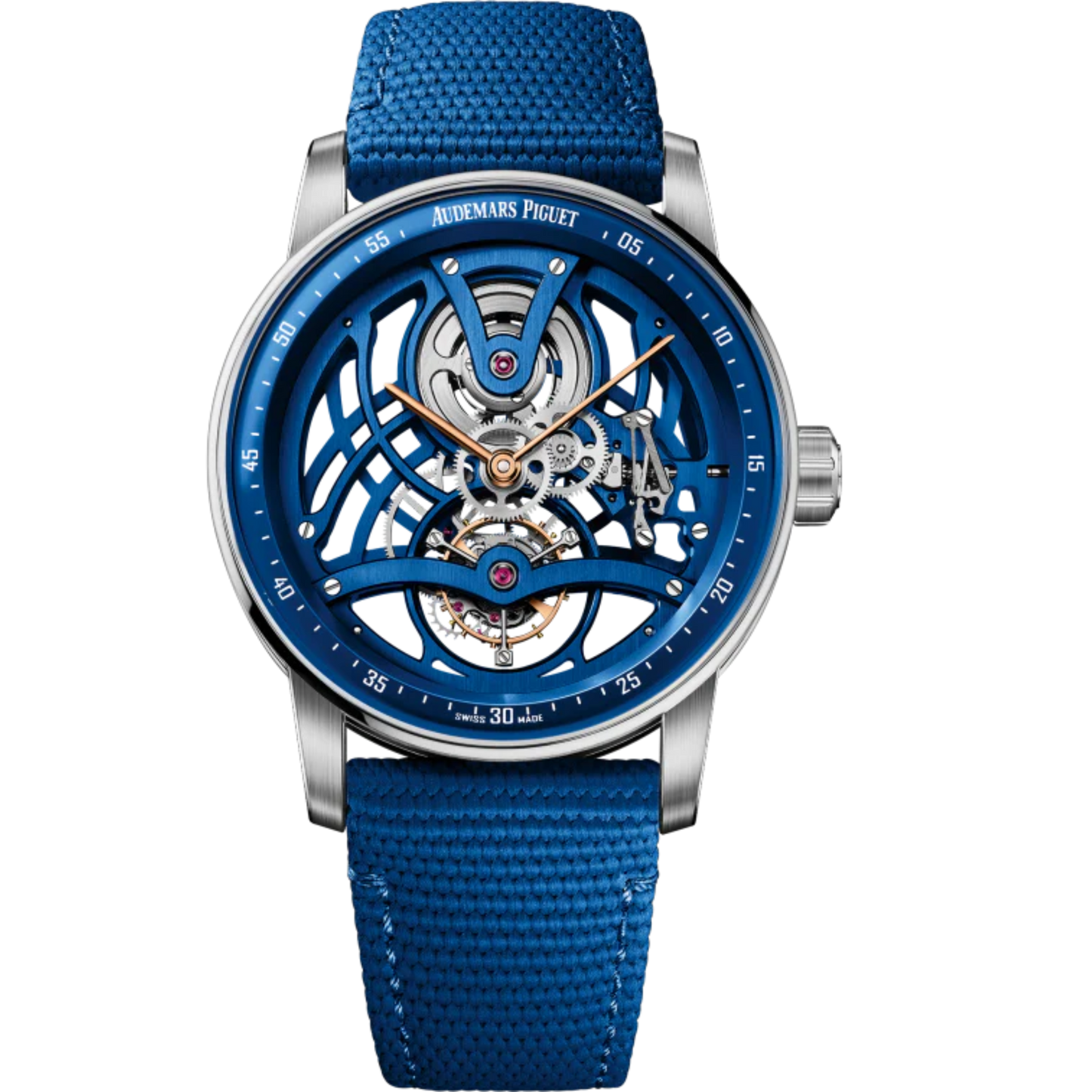Code 11.59 by Audemars Piguet 41mm Blue Rubber-Coated Strap Blue CVD Inner Bezel White Gold Bezel
