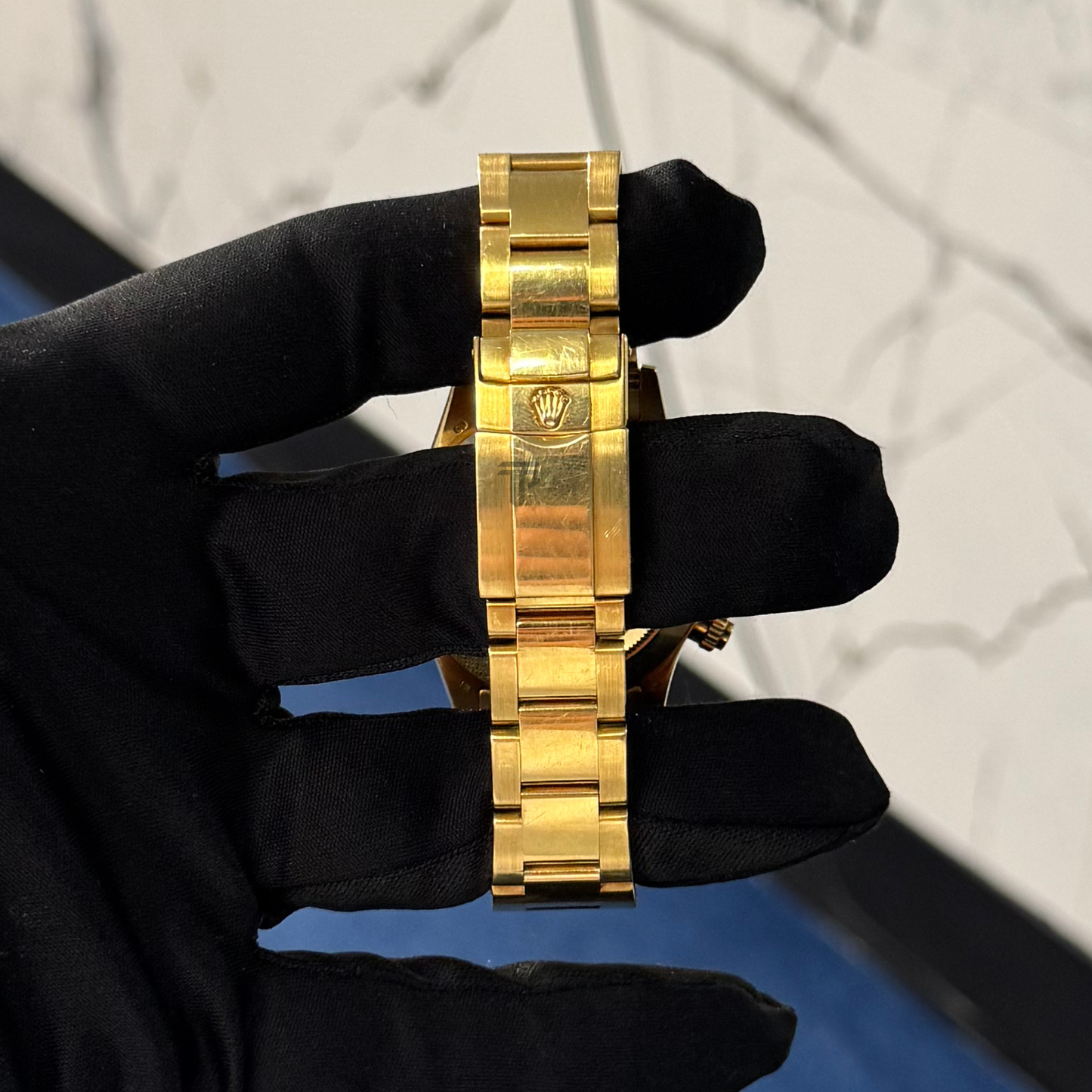 Rolex Daytona Ref. 16528 Yellow Gold Pave Dial Ruby Markers