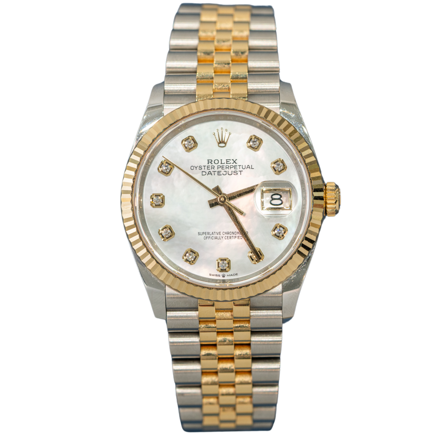 Rolex Datejust Ref. 126233 Two Tone Yellow Gold / SS MOP Diamond Dial