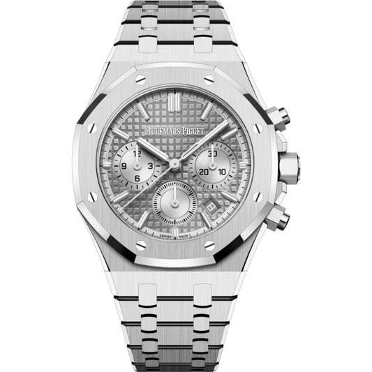 Royal Oak Selfwinding Chronograph 38MM Stainless Steel Bracelet Grey Dial With Grande Tapisserie Pattern Stainless Steel Case