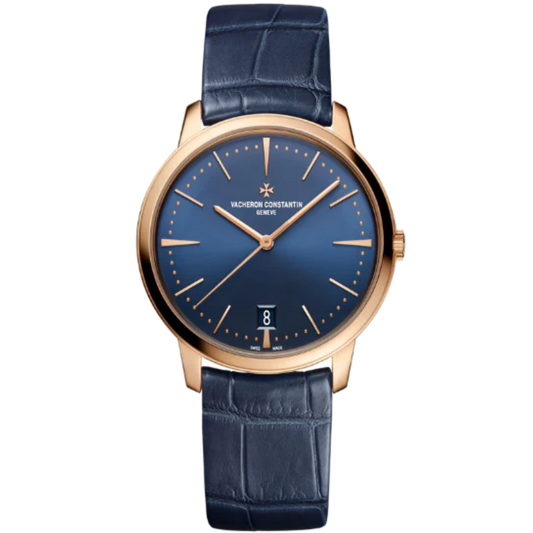 PATRIMONY SELF-WINDING 36 MM 18K PINK GOLD WITH BLUE BRASS DIAL