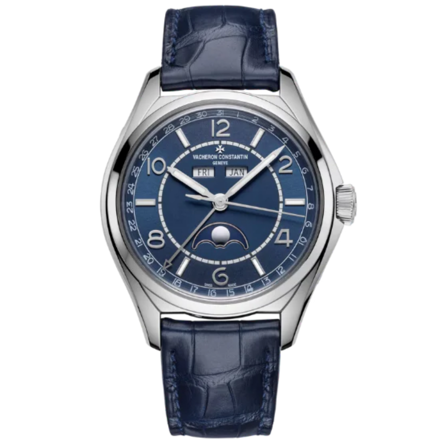 FIFTYSIX COMPLETE CALENDAR 40 MM STAINLESS STEEL WITH BLUE BRASS DIAL