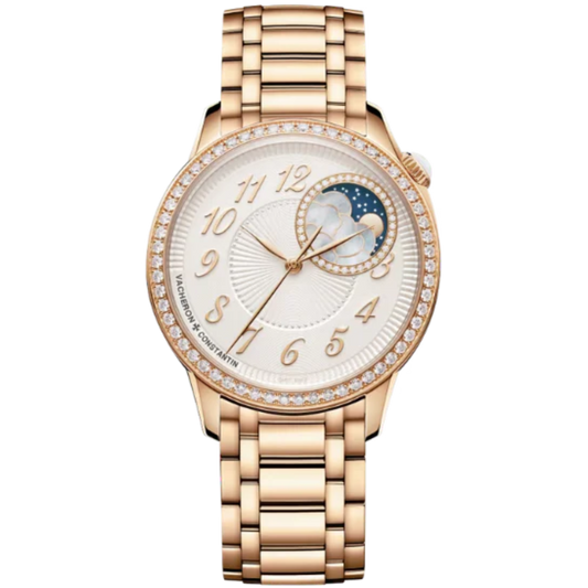 EGERIE MOON PHASE 37 MM 18K PINK GOLD WITH CLOUDS MOTHER OF PEARL DIAL