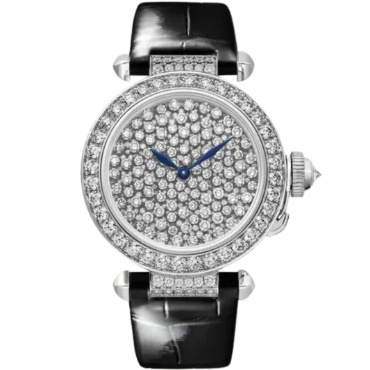 PASHA DE CARTIER 35 MM RHODIUMIZED 18K WHITE GOLD WITH 18K WHITE GOLD DIAL