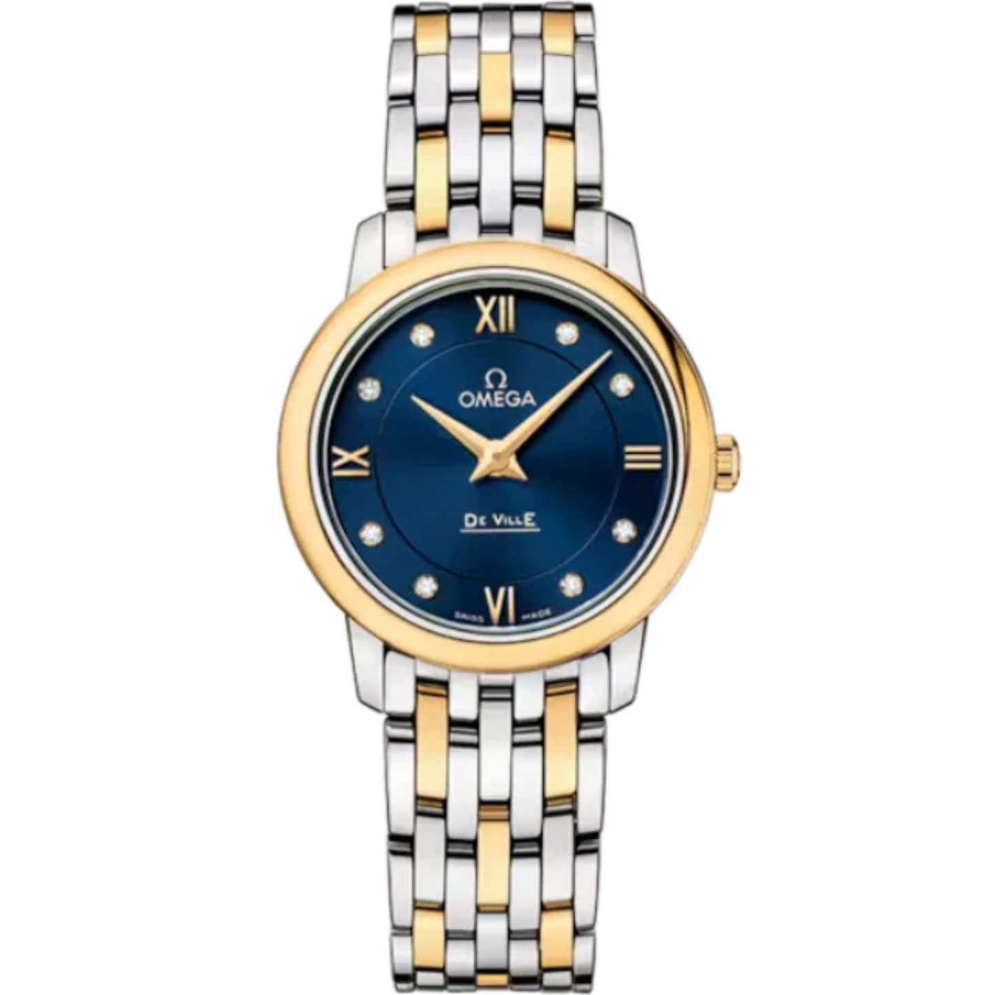DE VILLE PRESTIGE 27 MM STAINLESS STEEL - YELLOW GOLD WITH BLUE DIAL