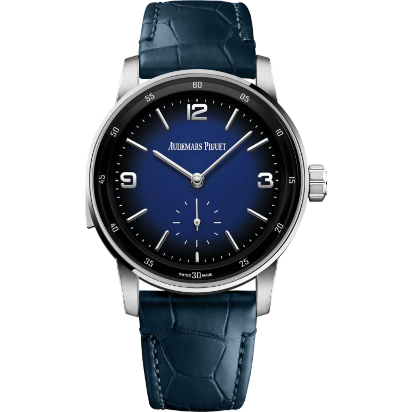 Code 11.59 by Audemars Piguet 41mm Blue Alligator Strap Smoked Blue Enamel Dial White Gold Applied Hour-Markers And Hands 18-Carat White Gold Case