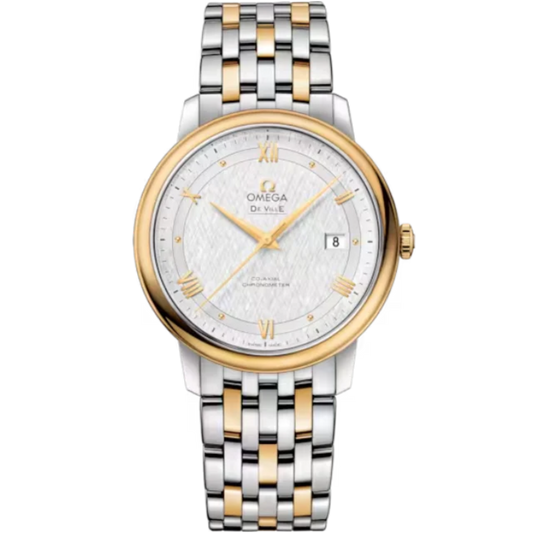 DE VILLE PRESTIGE 39 MM STAINLESS STEEL - YELLOW GOLD WITH SILVER DIAL